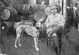William Sutherland with his pet greyhound